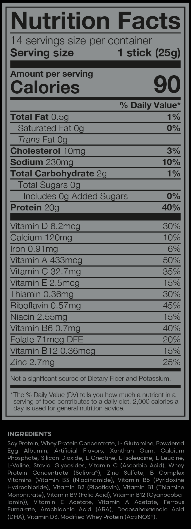 Biopro Sport+ nutrition facts