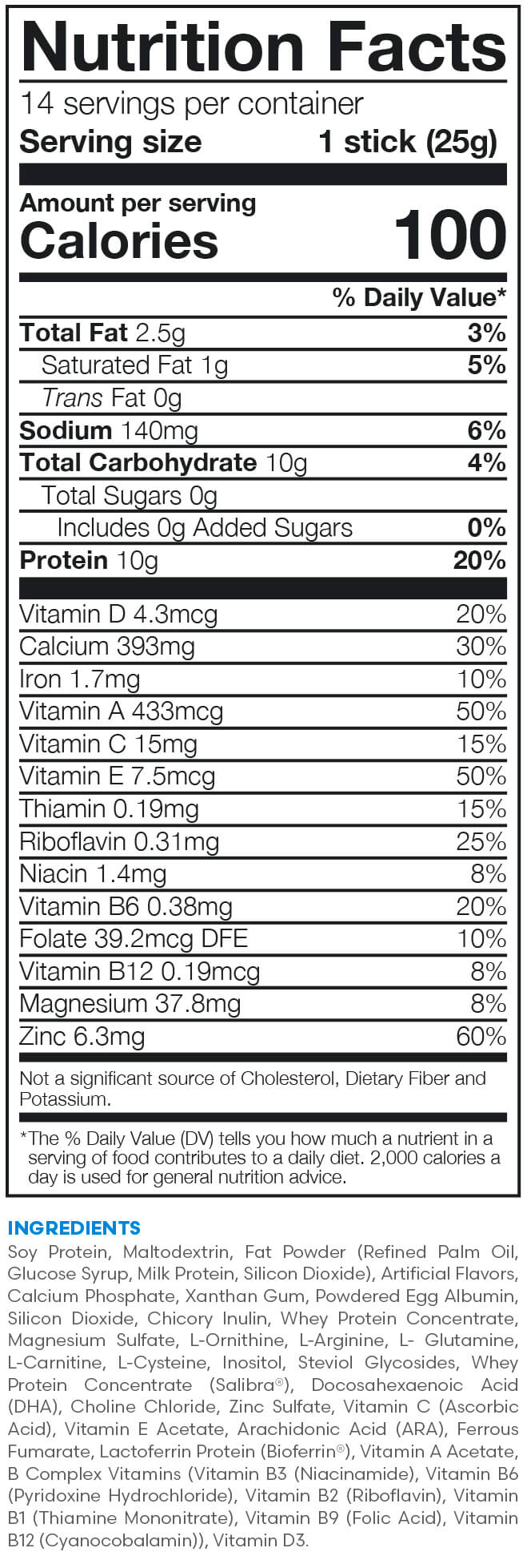 Biopro+ Tect nutrition facts