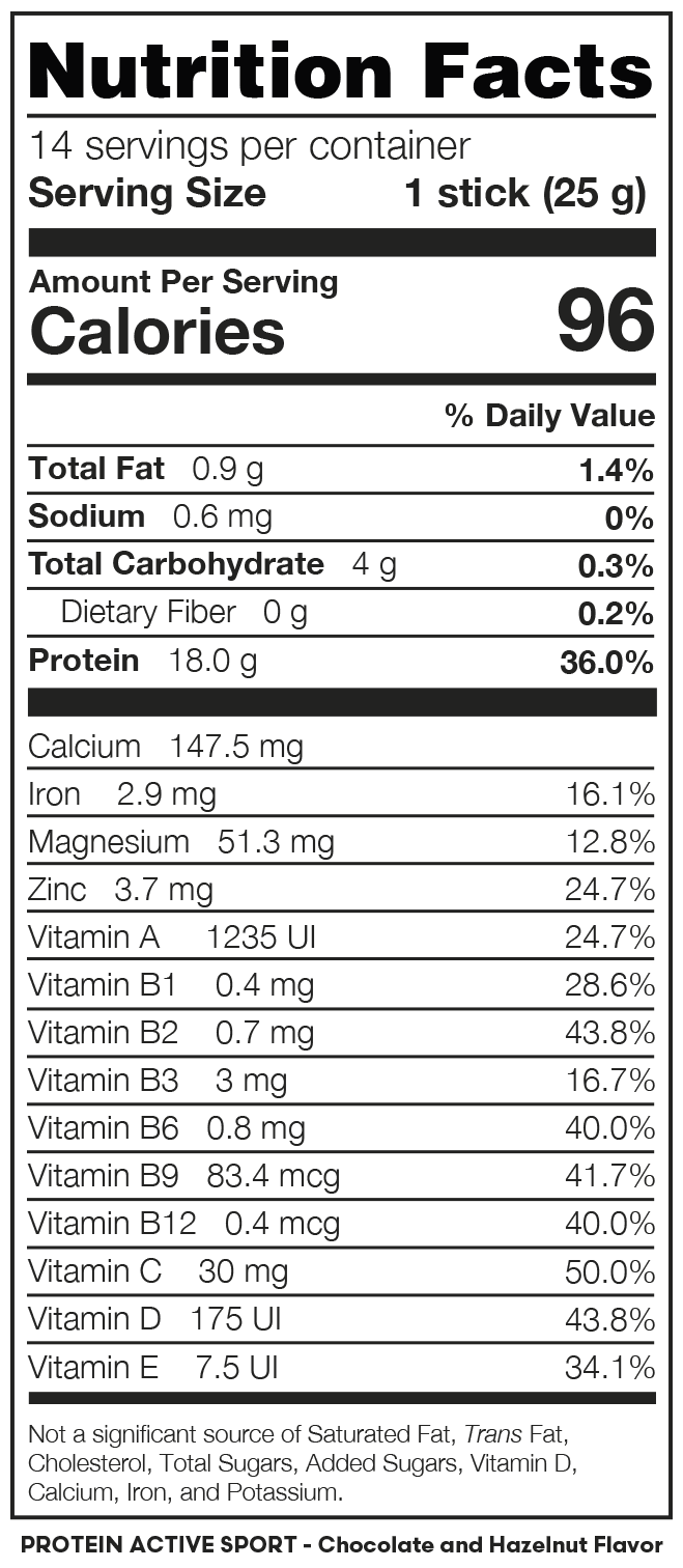 Protein Sport Chocolate nutrition facts